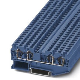 5 pcs - Phoenix Contact ST 4-QUATTRO BU Series Blue DIN Rail Terminal Block, Single-Level, Spring Clamp Termination