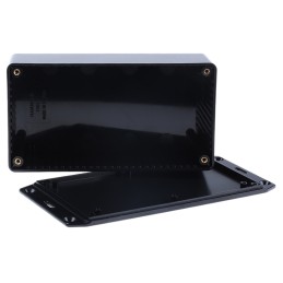 1 pcs - Hammond 1591 Series Black Flame Retardant ABS Enclosure, IP54, Flanged, Black Lid, 150 x 80 x 46mm