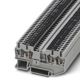 5 pcs - Phoenix Contact ST 2.5-QUATTRO-U Series Grey DIN Rail Terminal Block, Single-Level, Spring Clamp Termination