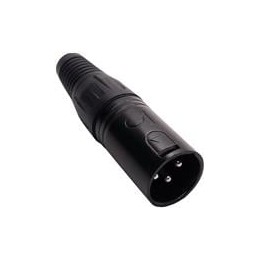 1 pcs : IO-XLR3-M-BK - XLR Connectors Professional 3-Pin XLR Plug, Male, Silver