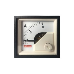 1 pcs - RS PRO Analogue Panel Ammeter 10 (Input, Scale)A AC, 45mm x 45mm, 1 % Moving Iron