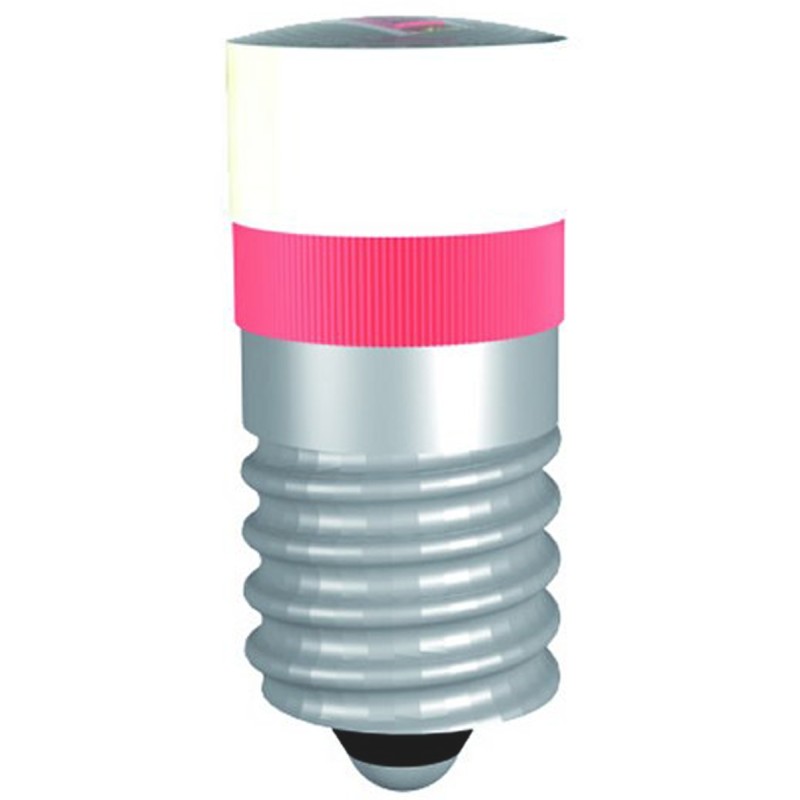 1 pcs - Signal Construct White LED Indicator Lamp, 24V ac/dc, E10 Base, 9.7mm Diameter, 1250mcd