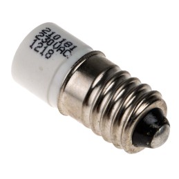 1 pcs - RS PRO White LED Indicator Lamp, 230V ac, E10 Base, 10mm Diameter, 410mcd