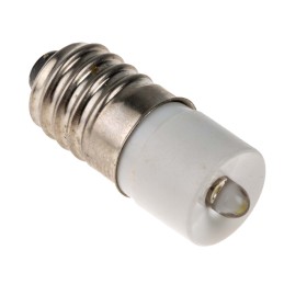 1 pcs - RS PRO White LED Indicator Lamp, 230V ac, E10 Base, 10mm Diameter, 410mcd