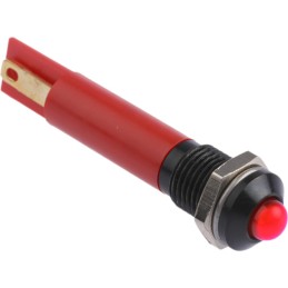 1 pcs - RS PRO Red Panel Mount Indicator, 24V dc, 8mm Mounting Hole Size, Solder Tab Termination