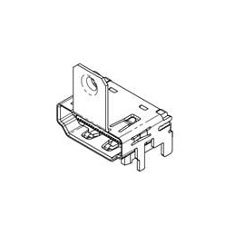 1 pcs : RAHHD19SFTR - HDMI, Displayport & DVI Connectors HDMI Type A Rcpt Horiz SMT w/Flange