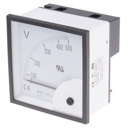 1 pcs - RS PRO Analogue Voltmeter AC ±1.5 %, 92 x 92 mm