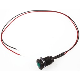 1 pcs - Oxley Green Panel Mount Indicator, 24V ac, 10.2mm Mounting Hole Size, Lead Wires Termination, IP66