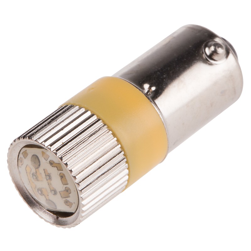 1 pcs - RS PRO Yellow LED Indicator Lamp, 12V ac/dc, BA9s Base, 10mm Diameter, 120/110mcd