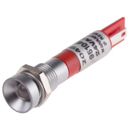 1 pcs - RS PRO Red Panel Mount Indicator, 8mm Mounting Hole Size, Solder Tab Termination, IP67