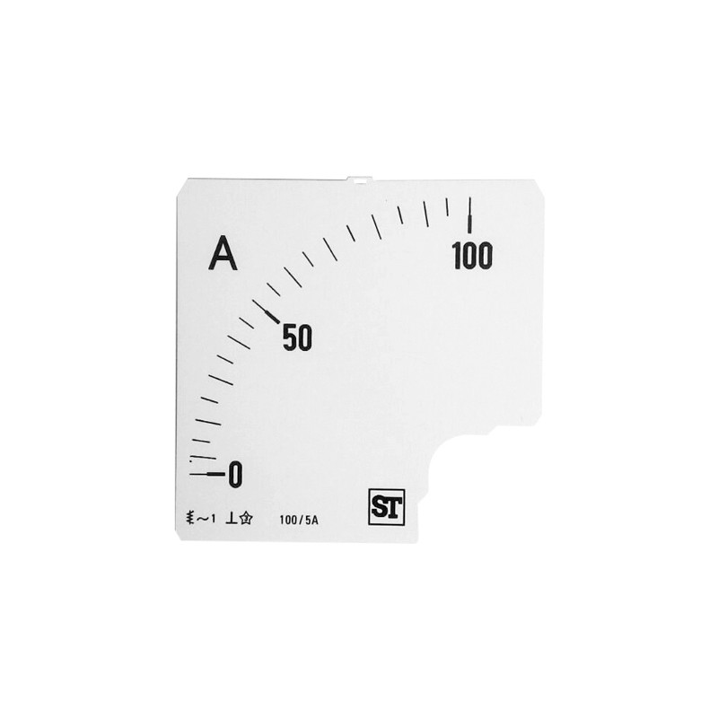 1 pcs - Sifam Tinsley 100A Meter Scale For Use With 96 x 96 Analogue Panel Ammeter