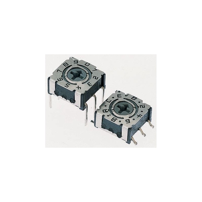 1 pcs - Hartmann 16 Way Surface Mount DIP Switch, Rotary Flush Actuator