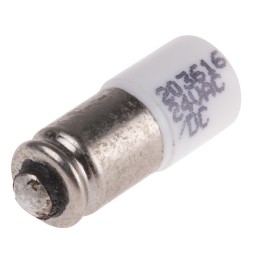 1 pcs - RS PRO White LED Indicator Lamp, 24V ac/dc, Midget Groove Base, 6mm Diameter, 2070mcd