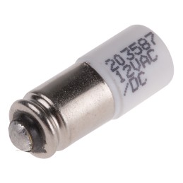 1 pcs - RS PRO White LED Indicator Lamp, 12V ac/dc, Midget Groove Base, 6mm Diameter, 2070mcd