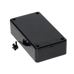 1 pcs - Hammond 1591 Series Black Flame Retardant ABS Enclosure, IP54, Black Lid, 112 x 62 x 31mm