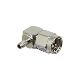 1 pcs : CONSMA012 - RF Connectors / Coaxial Connectors SMA Mal R Angle Cbl End Crimp-RG-174 Cbl