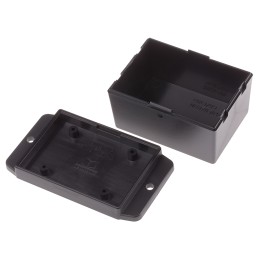 1 pcs - RS PRO Black ABS Enclosure, Flanged, Black Lid, 70 x 50 x 42mm