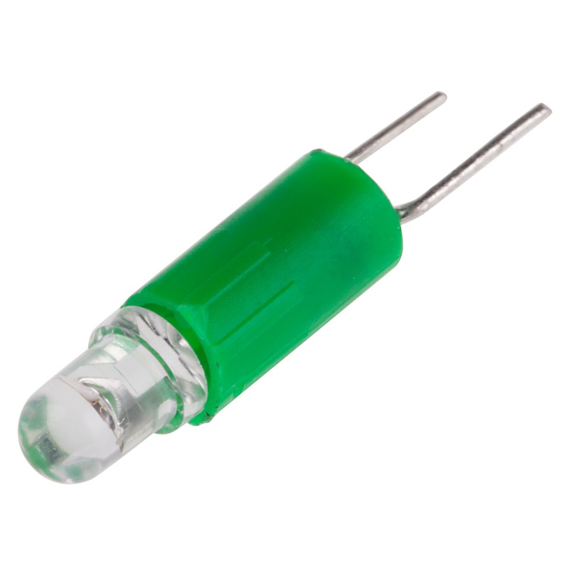 1 pcs - RS PRO Green LED Indicator Lamp, 24V ac/dc, Bi-Pin Base, 4.25mm Diameter, 95mcd