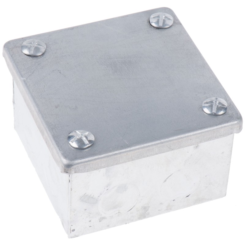 1 pcs - RS PRO Steel Galvanised Adaptable Box, 75mm x 75mm x 50mm 20/25mm Knockout Size