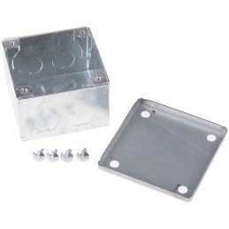 1 pcs - RS PRO Steel Galvanised Adaptable Box, 75mm x 75mm x 50mm 20/25mm Knockout Size