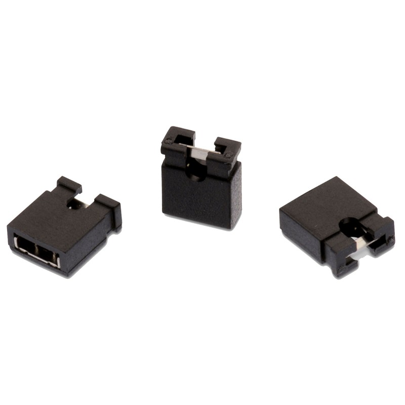 1000 pcs - Wurth Elektronik Jumper Female Straight Black Open Top 2 Way 1 Row 2.54mm Pitch