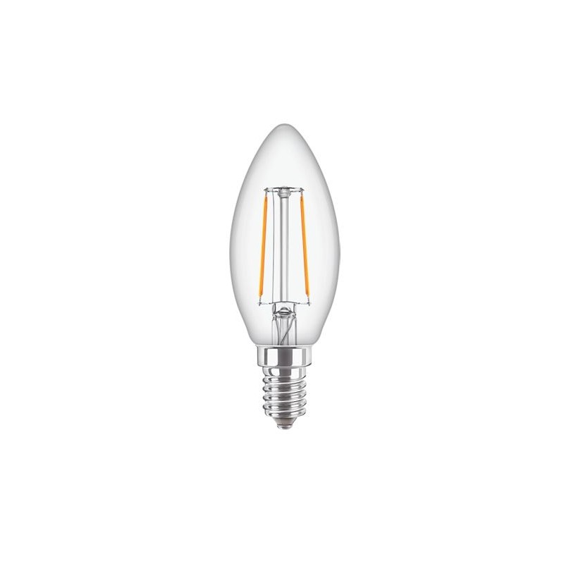 1 pcs - Philips CorePro E14 GLS LED Candle Bulb 2 W(25W), 2700K, Warm White, B35 shape