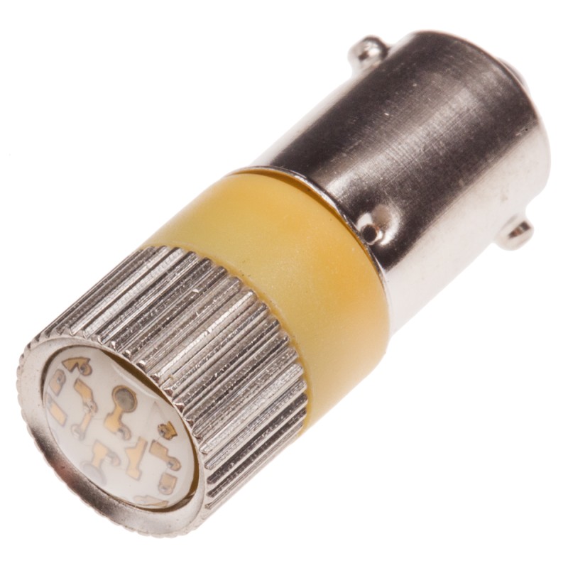 1 pcs - RS PRO Yellow LED Indicator Lamp, 28V ac/dc, BA9s Base, 10mm Diameter, 120/110mcd