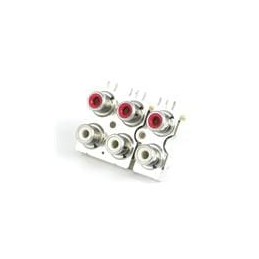 1 pcs : PJRAS1X2S04 - RCA Phono Connectors 2 POS RA PHONO JAX WHITE-YEL