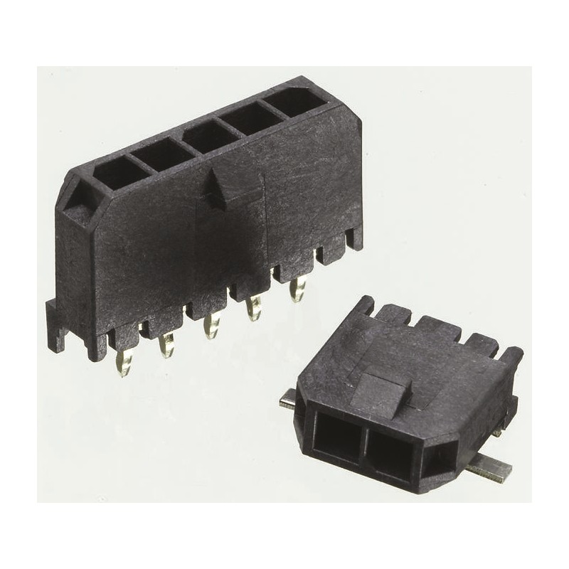 5 pcs - Molex Micro-Fit 3.0 Series Right Angle Surface Mount PCB Header, 3 Contact(s), 3.0mm Pitch, 1 Row(s), Shrouded