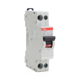 1 pcs - ABB SN201 MCB, 1P+N, 2A Curve C, 230V AC, 4.5 kA Breaking Capacity