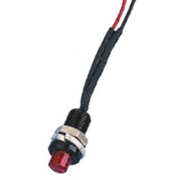 1 pcs - Oxley Red Panel Mount Indicator, 24V ac, 6.4mm Mounting Hole Size, Lead Wires Termination, IP66