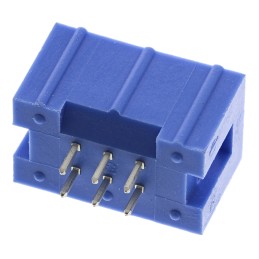 1 pcs - TE Connectivity AMP-LATCH Series Straight Through Hole PCB Header, 6 Contact(s), 2.54mm Pitch, 2 Row(s), Shrouded