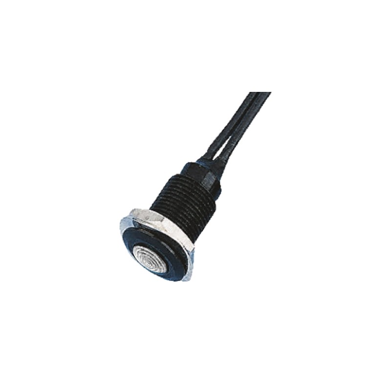 1 pcs - Oxley White Panel Mount Indicator, 230V ac, 10.2mm Mounting Hole Size, Lead Wires Termination, IP66