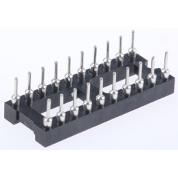 5 pcs - Preci-Dip 2.54mm Pitch Vertical 20 Way, Through Hole Turned Pin Open Frame IC Dip Socket, 1A