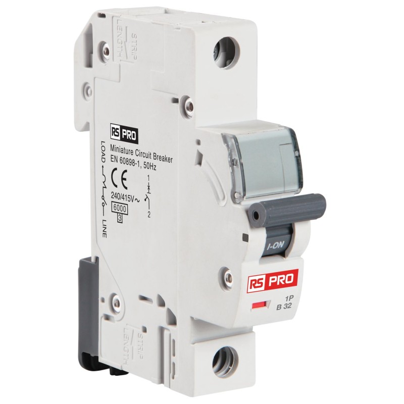 1 pcs - RS PRO MCB, 1P, 16A Curve C, 240V AC, 240V DC, 10 kA Breaking Capacity