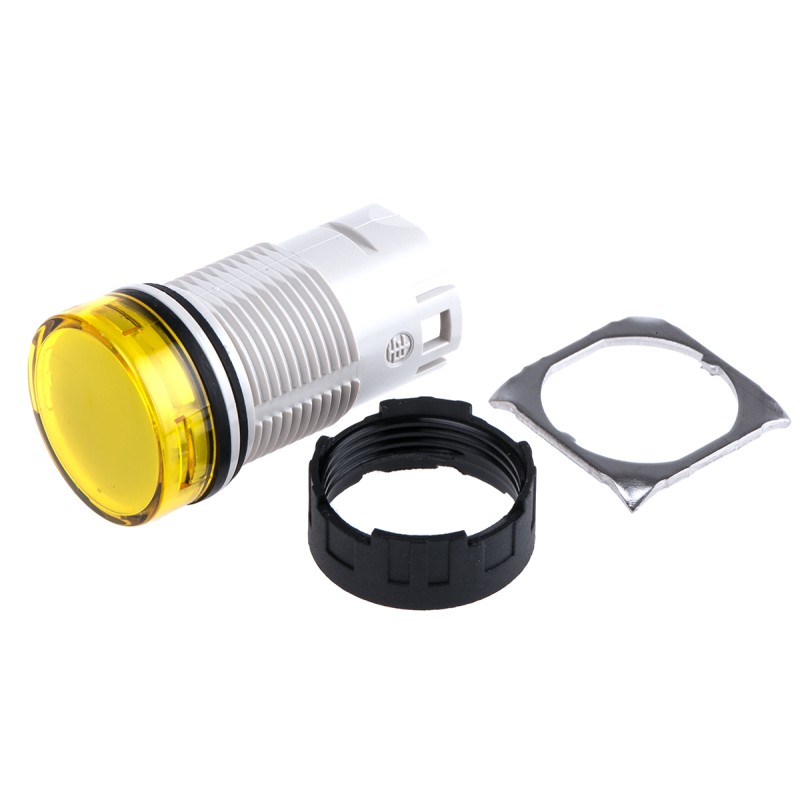 1 pcs - Schneider Electric Yellow Pilot Light Head, 16mm Cutout Harmony XB6 Series