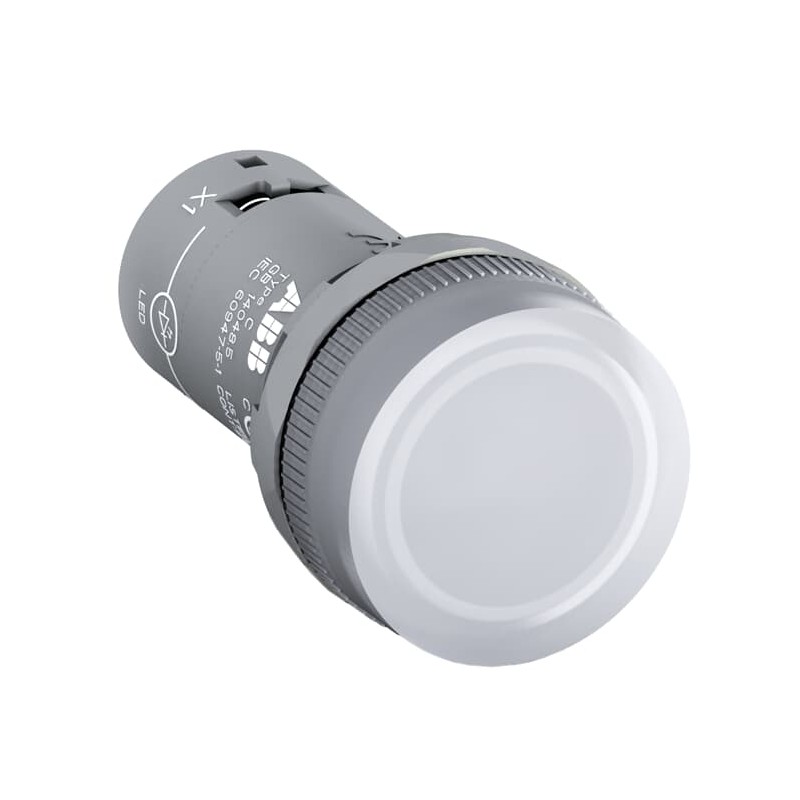 1 pcs - ABB White Pilot Light, 22mm Cutout CL Series