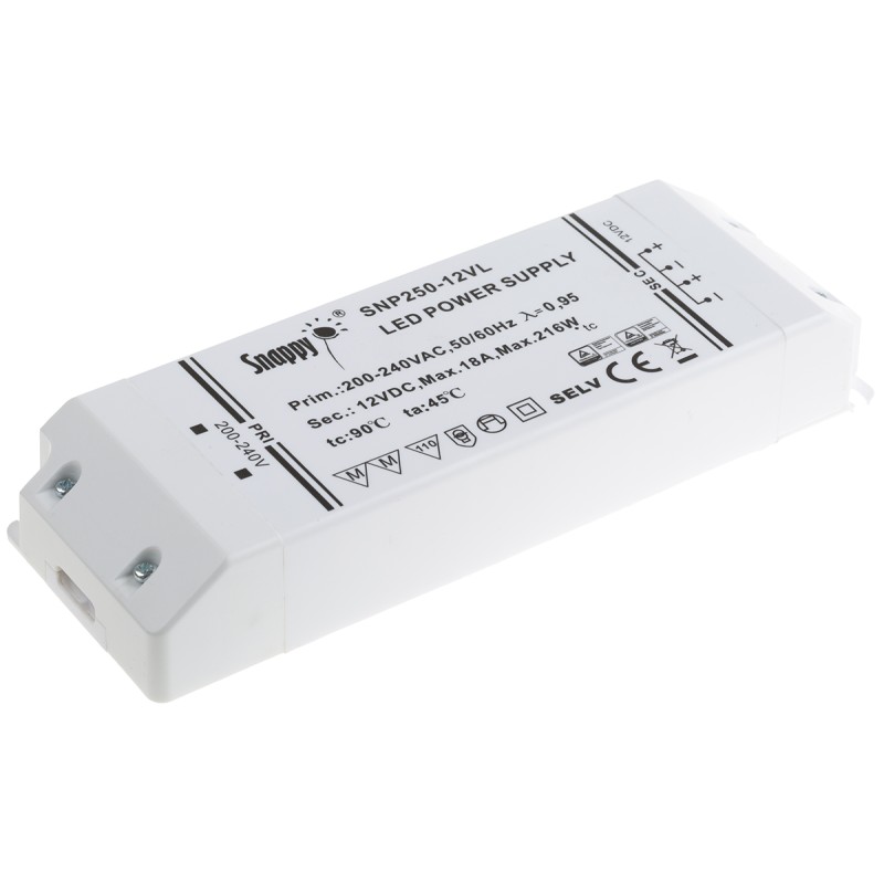 1 pcs - RS PRO LED Driver, 12V Output, 216W Output, 18A Output, Constant Voltage
