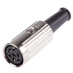 5 pcs - RS PRO 6 Pole Din Socket, 1A, 100 V ac, Push Lock, Female, Cable Mount