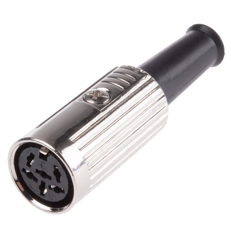 5 pcs - RS PRO 6 Pole Din Socket, 1A, 100 V ac, Push Lock, Female, Cable Mount