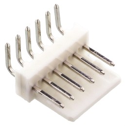 5 pcs - Molex KK 254 Series Right Angle Through Hole Pin Header, 6 Contact(s), 2.54mm Pitch, 1 Row(s), Unshrouded
