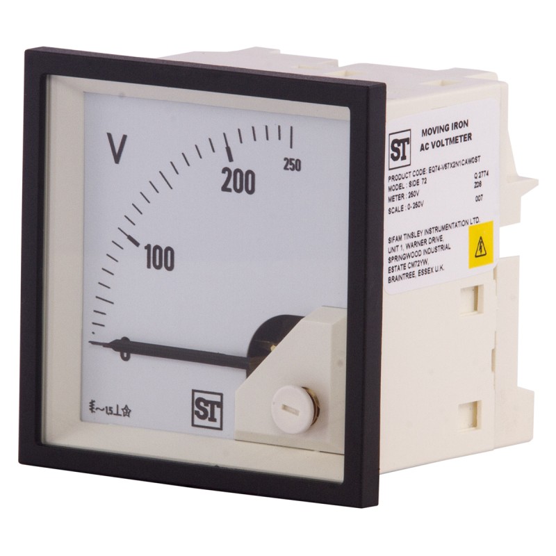 1 pcs - Sifam Tinsley Sigma Series Analogue Voltmeter AC, 68 x 68 mm