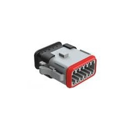 1 pcs : AT06-12SA-SRGRY - Automotive Connectors 12 Pin Plug Key Positn A w/ Strn Rlf