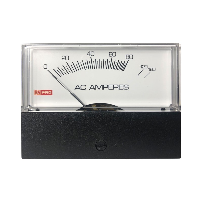 1 pcs - RS PRO Analogue Panel Ammeter 10 (Input) A, 160 (Scale) A AC, 76mm x 74mm, ±1.5 %