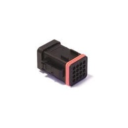 1 pcs : 132015-0073 - Automotive Connectors CTC 16-WAY PLUG BLACK, W/CAP