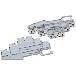 5 pcs - Phoenix Contact PT 1.5/S-3L BU Series Grey Multi Level Terminal Block, 0.14 - 1.5mm², Triple-Level, Push In