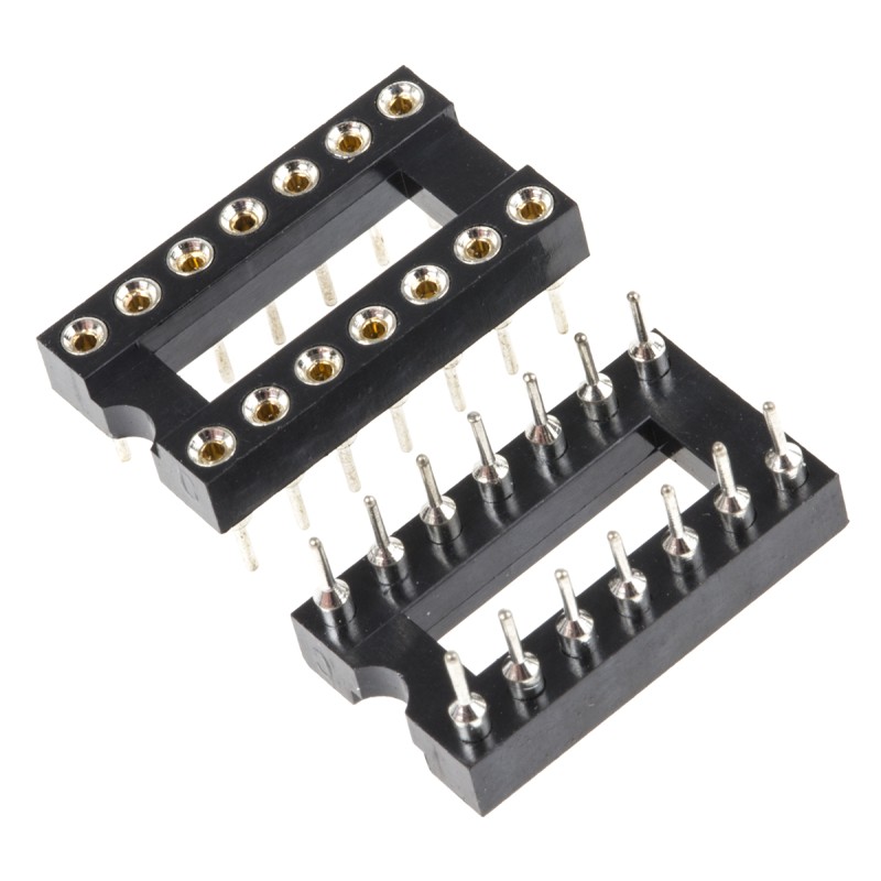 5 pcs - Winslow 2.54mm Pitch Vertical 14 Way, Through Hole Turned Pin Open Frame IC Dip Socket, 5A