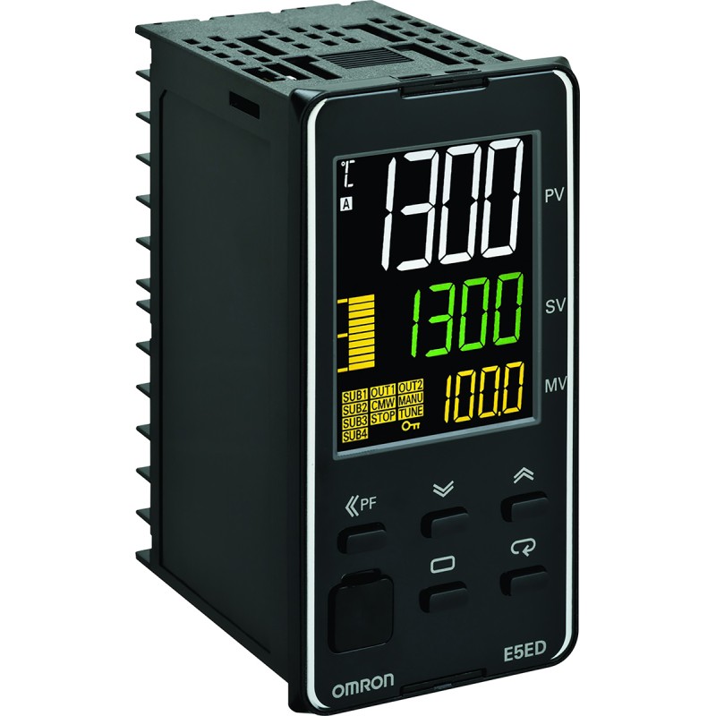 1 pcs - Omron E5ED Panel Mount PID Temperature Controller, 48 x 96mm 2 Input, 2 Output: 1x Relay, 1x Logic, 100 - 240 V