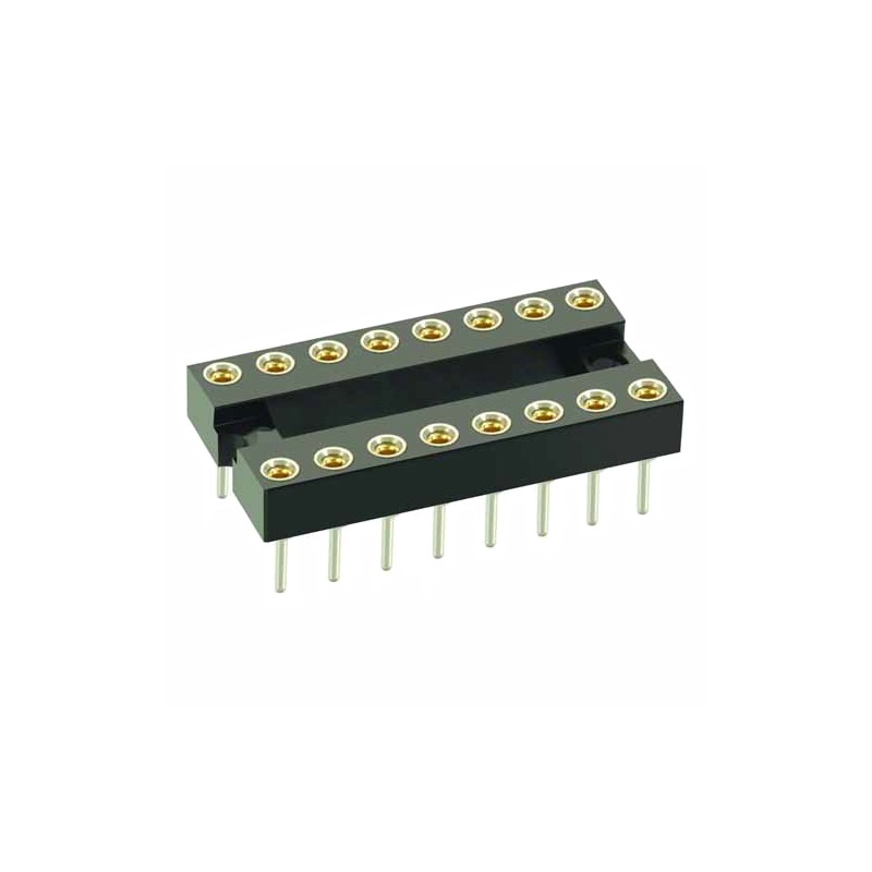 5 pcs - HARWIN, D2 2.54 mm, 7.62 mm Pitch Vertical 14 Way, Through Hole Standard Pin Open Frame IC Dip Socket, 1A