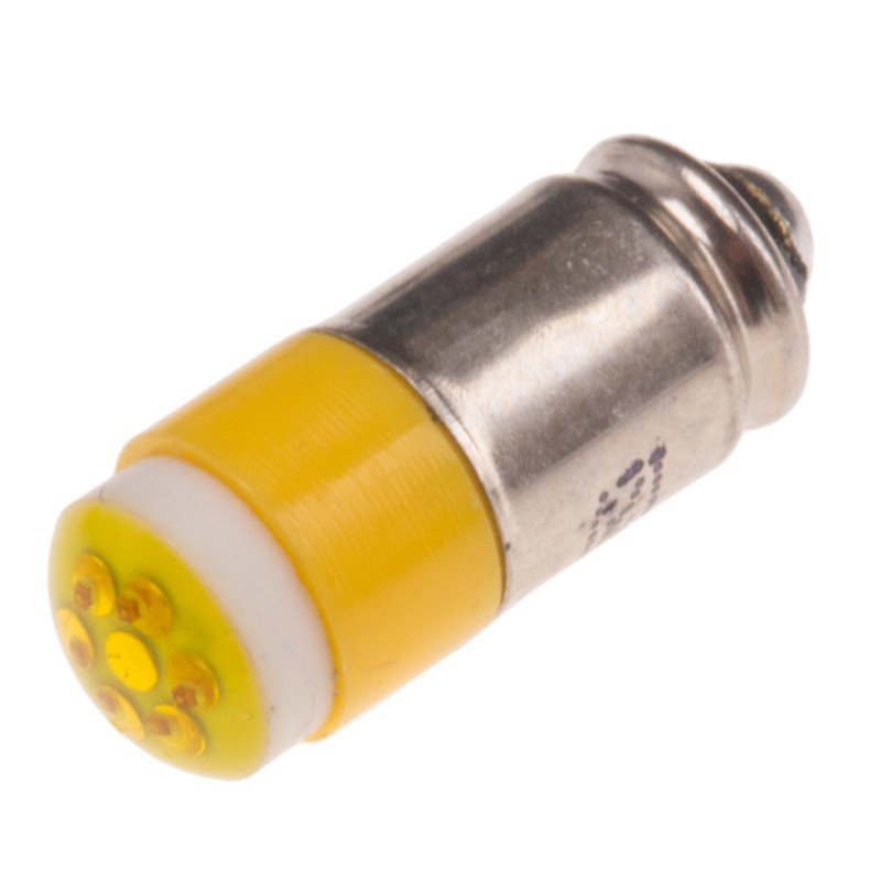 1 pcs - RS PRO Yellow LED Indicator Lamp, 12V dc, Midget Groove Base, 6mm Diameter, 45mcd